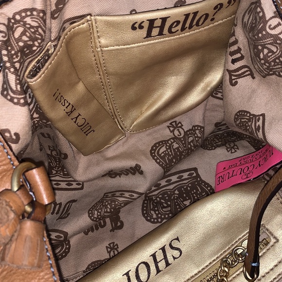 VINTAGE JUICY COUTURE BROWN LEATHER PURSE - Picture 7 of 10